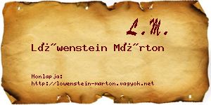 Löwenstein Márton névjegykártya
